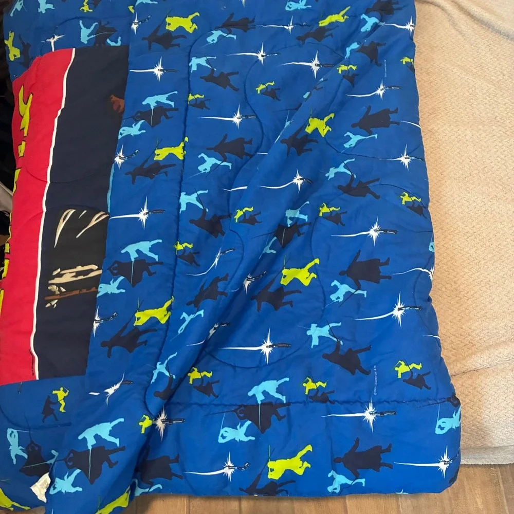 Star Wars Comforter Kids Twin Blue Attack of the Clones 2002 Vintage Dan River